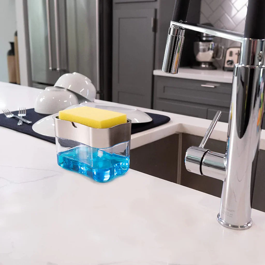SOAP AND DISHWASHING PUMP WITH ( SPONGE )