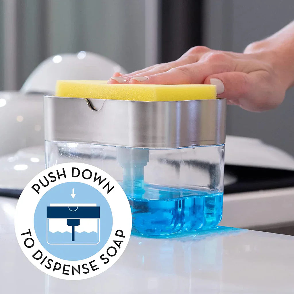 SOAP AND DISHWASHING PUMP WITH ( SPONGE )