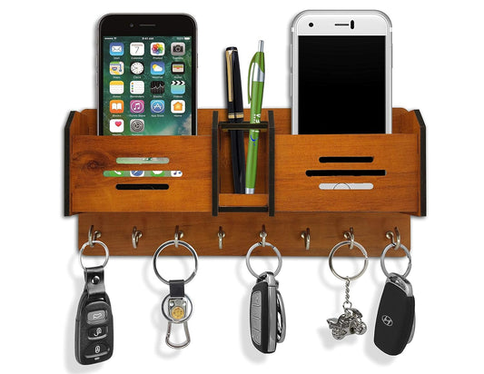 Multipurpose wooden wall hanging holder