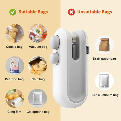 Mini Bag Sealer – Quick, Rechargeable