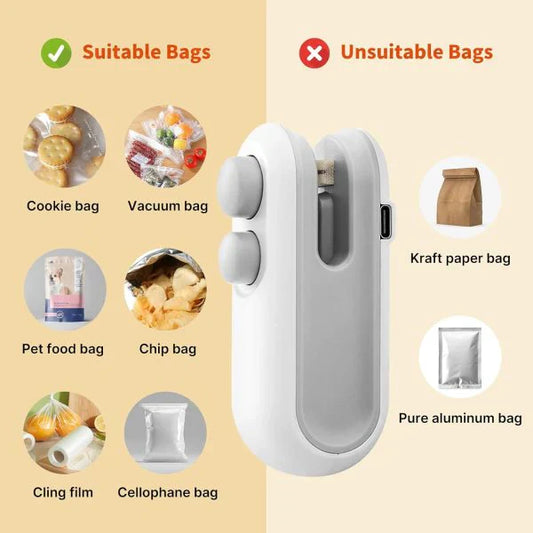 Mini Bag Sealer – Quick, Rechargeable